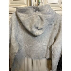 Lululemon Women's Scuba Oversized Half Zip Hoodie Heathered Light Grey Size M/L